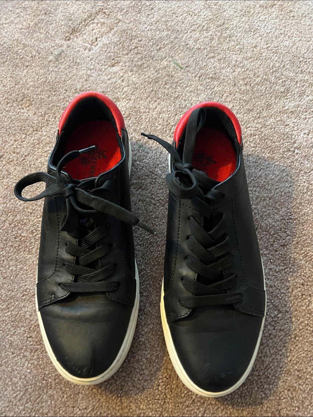 Kenneth Cole New York Black Sneakers with Red Lining
